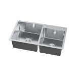 VELAZO VELAZO - Dvojkomorový oceľový drez 78 x 45 cm s hlbokou misou, INOX VELAZ7845