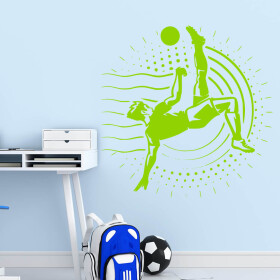 Veselá Stena Samolepka Vykopávajúci futbalista Farba: zelená, Veľkosť: 100 x 100 cm