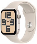 Apple Watch SE (2023) GPS 44mm Hviezdne biele hliníkové telo - Hviezdne biely športový remienok M/L / 160-210 mm (MRE53)