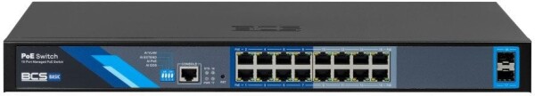BCS 16 portowy switch PoE zarządzalny BCS-B-SP16G-2SFP-M