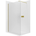 CERANO - Sprchová zástena Walk-in Onyx Cube Ľ/P - 8 mm - hranatá vzpera - zlatá, mliečne sklo - 80x200 CER-8050BD542