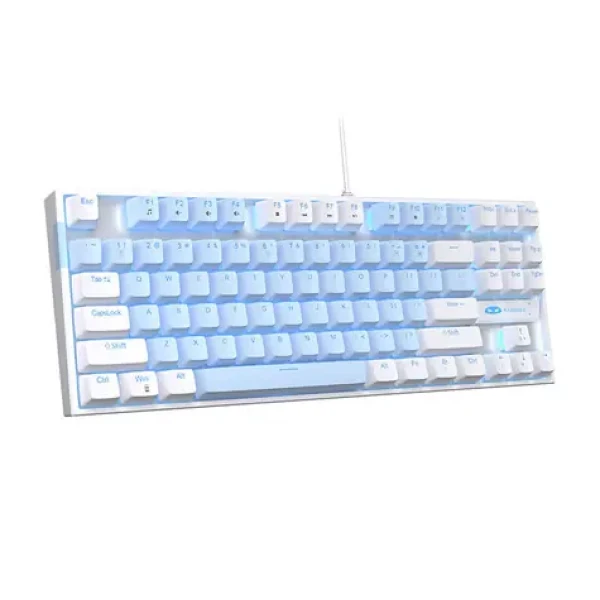 MageGee MK-STAR bielo-modrá / Mechanická klávesnica / US layout / kábel USB-A / RGB podsvietenie (MK-STAR Wb Blue)