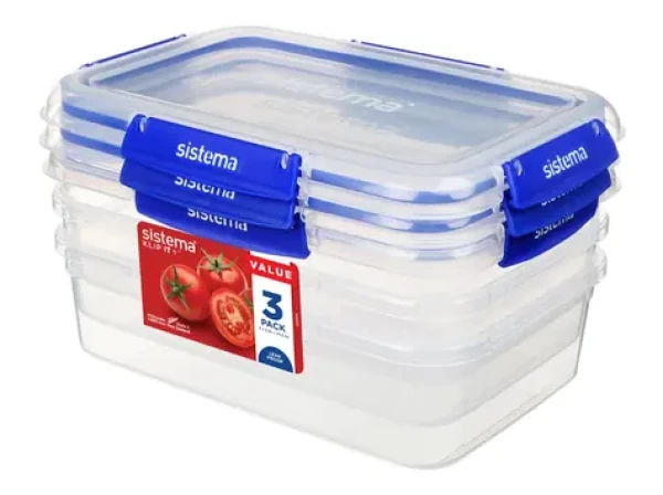 Sistema KLIP IT PLUS Súprava 3 ks vodotesných škatuliek na potraviny 4 klipy 2.2 l (9414202887238)