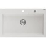 MEXEN MEXEN - Elix granitový drez 1-miska 800 x 500 mm, biela, sifón chróm 6527801005-20