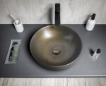 SAPHO - PRIORI keramické umývadlo na dosku Ø 41,5 cm, bronz PI032