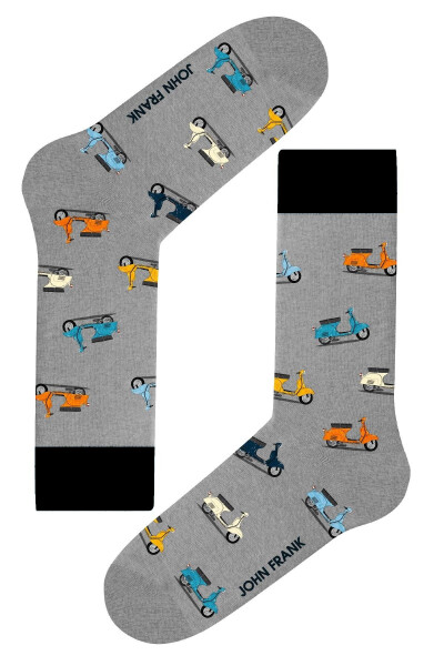 Pánske ponožky John Frank JFLSFUN157 UNI šedá