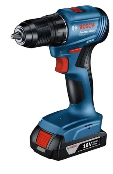 BOSCH GSR 185-LI 2x2.0Ah / Aku vŕtací skrutkovač / 18V / 13mm skľučovadlo / 1900 ot/min / 50 Nm / Kufor (06019K3000)