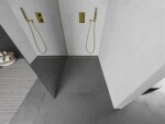 MEXEN/S - Kioto Sprchová zástena WALK-IN 100 x 200, zrkadlové 8 mm, zlatá kartáčovaná 800-100-101-55-50