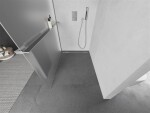 MEXEN/S - Kioto+ L Sprchová zástena WALK-IN s poličkou a držiakom uterákov 100 x 200, dekor, chróm 800-100-123-01-30