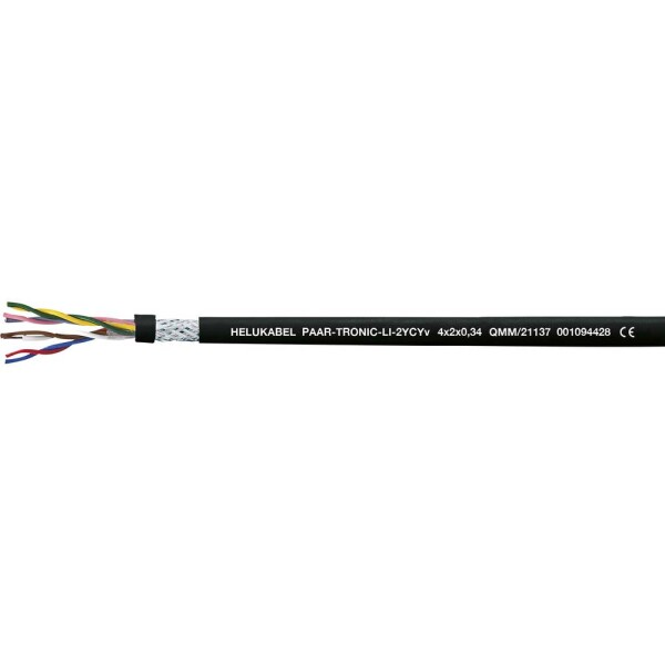 HELU 21137-500 dátový kábel Li-2YCYv 4 x 2 x 0.34 mm² čierna 500 m; 21137-500