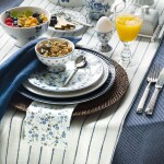 GREEN GATE Bavlnený obrúsok Monica Dusty Blue