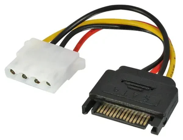 Lindy SATA napájací adaptér na Molex 5,25" / Adaptér / 1x SATA(M) / 1x Molex(F) (70396)