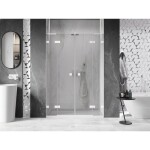 MEXEN/S - Lunar L Duo sprchové dvere krídlové 160, transparent, biela 834DL-160-000-20-00