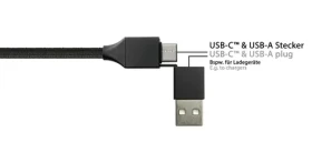 Python čierna / Nabíjací kábel 6v1 / USB-A/USB-C - USB-C/Micro-USB/Lightning / 3A / 1,2 m (PY-USB001S)