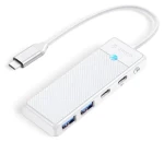 Orico PAPW2AC-C3 biela / USB hub / 2x USB-A 3.0 / 1x USB-C 3.0 / PD 100W / kábel 0,15 m
