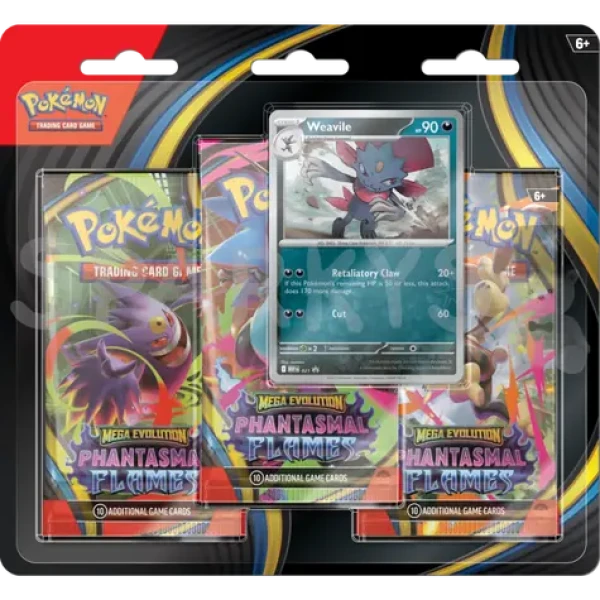 Pokémon TCG: ME02 Phantasmal Flames - 3 Blister Booster - Weavile