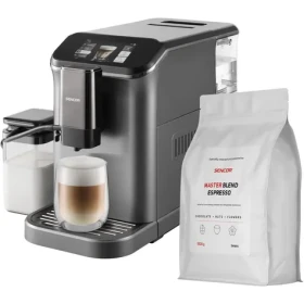 Sencor SES 8500BK čierna / Set automatický kávovar + 1 kg kávy / 1350 W / 20 bar / 1.5 l / zásobník 200 g (2050002113190)