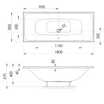 POLYSAN - KALDERA obdĺžniková vaňa 180x80x40cm, biela 60611