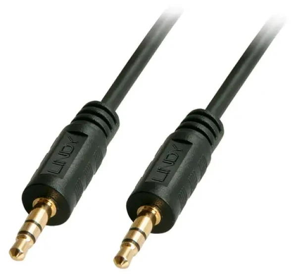 Lindy Audio kábel Jack 3,5 mm pozlátený čierna / Audio kábel / 3,5 mm jack - 3,5 mm jack / 5 m / Pozlátené konektory (35644)