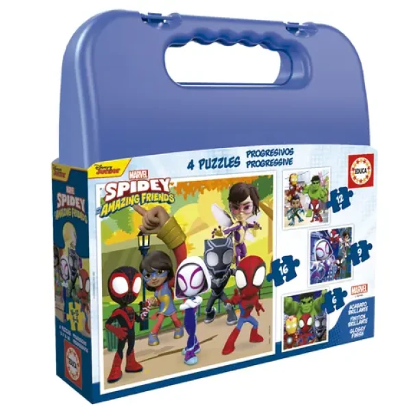 Educa Puzzle v kufríku Spidey a jeho úžasní priatelia 4v1