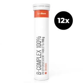 B-Komplex 100% šumivý - GymBeam (pomaranč, 12 x 20 tab) (69649-4-12x20tab-pomaranč)