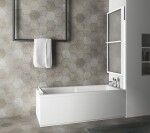 POLYSAN - KAGERA vaňová zástena s pneumatickým zdvihom, š.710, biela matná, číre sklo 30336W