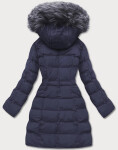 Tmavomodrá dámska zimná bunda s kapucňou (m-21603) odstíny modré XL (42)