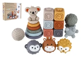 TEDDIES Sada skladačiek s loptičkami 19 ks