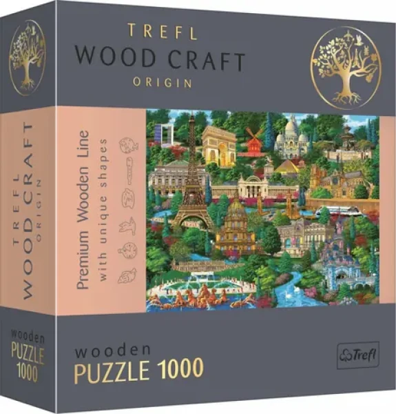 Trefl Wood Craft Origin - Puzzle - Slávne Miesta Francúzska