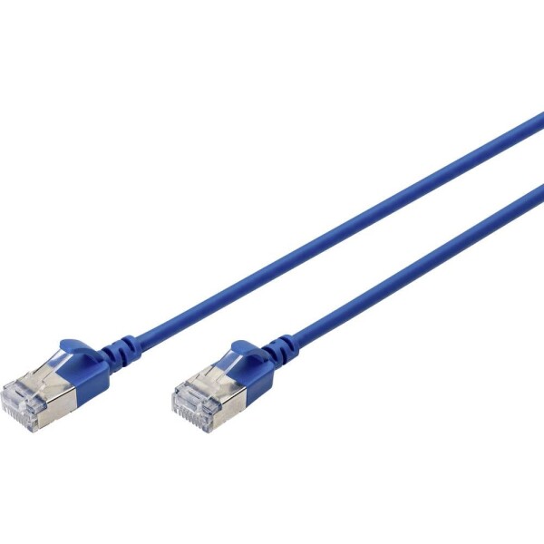 Digitus DK-1632-A-030S-B RJ45 sieťové káble, prepojovacie káble CAT 6A F/FTP 3 m modrá farebne odlíšený, tienený, točený drôt, s priechodkou chrániacou proti; DK-1632-A-030S-B