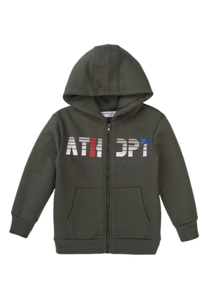 Chlapčenská mikina s kapucňou, Minoti, 7BZTHRU 6, khaki - 80/86 | 12-18m