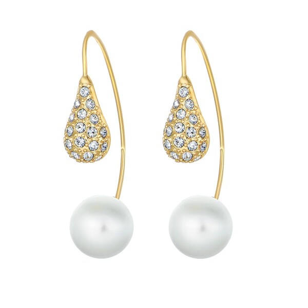CRYSTalp Moderné náušnice s kryštálmi Swarovski a perlou LuxePearl 42369.G