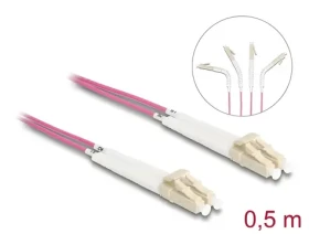 DeLock Optický kábel LC-LC / Multimode OM4 / s otočnými konektormi / 0,5 m (88086)