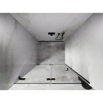 MEXEN/S - Lunar-F skladacie sprchové dvere ľavé 95, transparent, čierna 836-095-000-70-00-L