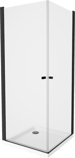 MEXEN/S - PRETORIA duo sprchovací kút 90 x 90 cm, transparent, čierny + vanička vrátane sifónu - 852-090-090-70-02-4010B 852-090-090-90-02-4010B
