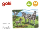 GOKI Drevené puzzle Africké zvieratá: Zebry