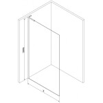 MEXEN/S - Kyoto-X L Sprchová zástena WALK-IN 110 x 200, transparent 10 mm, čierna 800-110-107-70-00-X