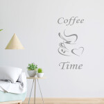 Veselá Stena Samolepka Coffee time Farba: modrá, Veľkosť: 60 x 30 cm