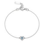 Brosway Strieborný náramok Srdiečko so zirkónmi Freedom Blue Fancy FFB116