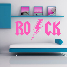 Veselá Stena Samolepka Rock Farba: růžová, Veľkosť: 100 x 50 cm