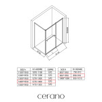 CERANO - Sprchovací kút Versaro L/P - 6 mm - čierna matná, transparentné sklo - 140x90 - zasúvacia CER-8050BD80301