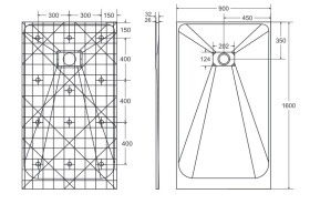 BESCO - Obdĺžniková sprchová vanička VEXO - čierna - Farba - Čierna , Nožičky k vani - Bez nožičiek, Rozmer A - 160, Rozmer B - 90 VEXOOBD1690B