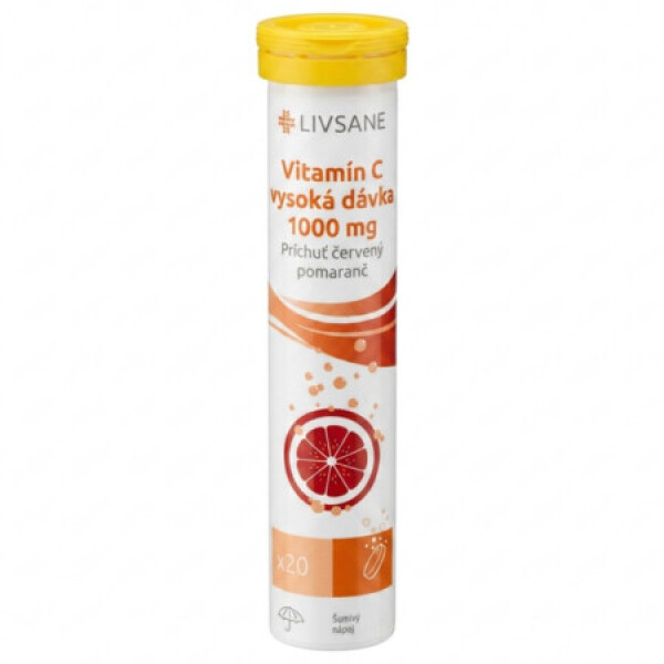 LIVSANE Vitamín C 1000 mg vysoká dávka 20 šumivých tabliet