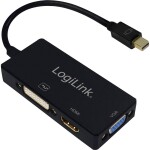 LogiLink CV0110 adaptér [1x mini DisplayPort zástrčka - 1x DVI zásuvka 24+1-pólová, HDMI zásuvka, VGA zásuvka] čierna; CV0110