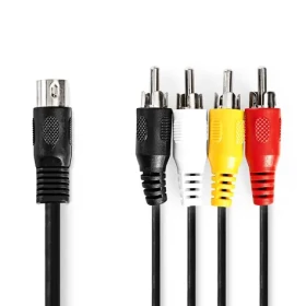 Nedis DIN Audio kábel DIN 5pinová (M) - 4X RCA (M) 1.00 m čierna (CAGL20400BK10)