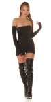 Sexy Koucla short Bandeau Overall with Gauntlets black Einheitsgroesse