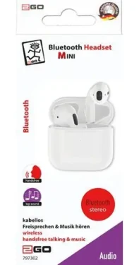 2GO TWS Mini biela / Bezdrôtové slúchadlá do uší / Bluetooth / mikrofón / nabíjacie púzdro (797302)