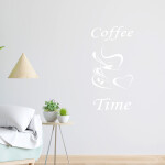 Veselá Stena Samolepka Coffee time Farba: modrá, Veľkosť: 60 x 30 cm