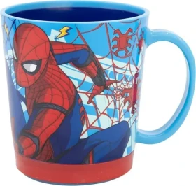 STOR Hrnček s protišmykovým dnom 410 ml Spiderman (8412497747672)
