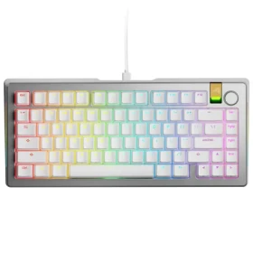 Glorious GMMK 3 Pro HE 75% - Fox HE ANSI strieborná / herná 75% TKL / USB-C / ANSI (US) layout / Fox HE / RGB / 1.4m (GLO-KB-GMMK3-PRO-75-PB-HE-W-SIL-US)